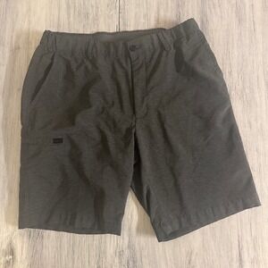 Greg Norman Mens Charcoal Gray Heather Stretch Golf Shorts Size 34 Shark Logo